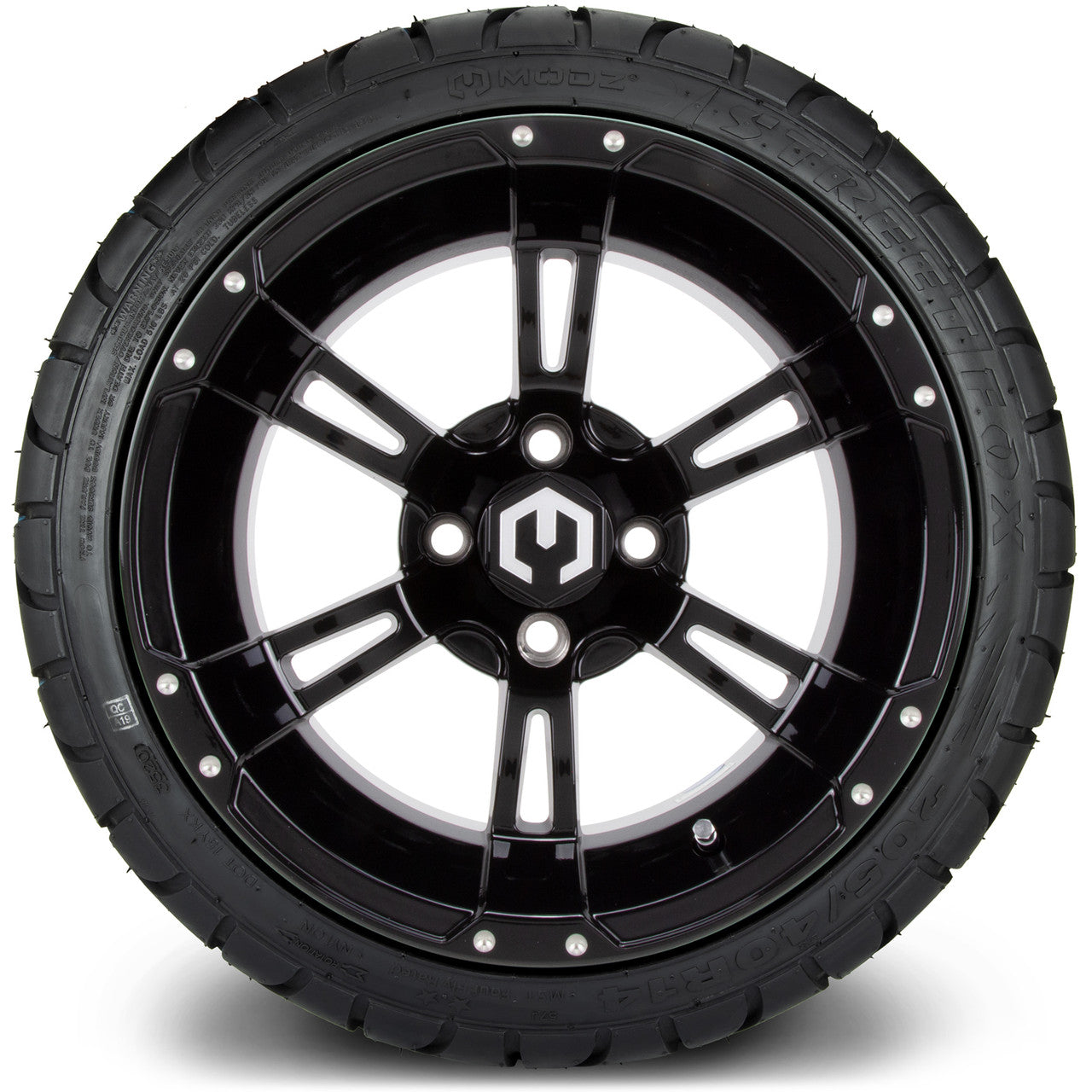 MODZ® 14" Ambush Glossy Black - Low Profile Tires and Wheels Combo