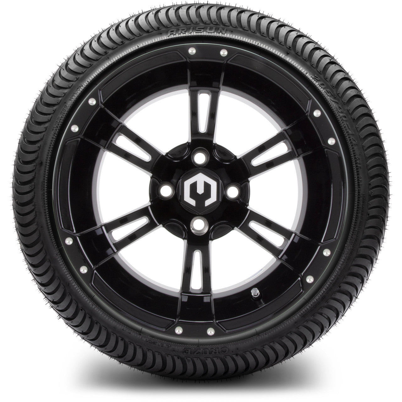 MODZ® 14" Ambush Glossy Black - Low Profile Tires and Wheels Combo