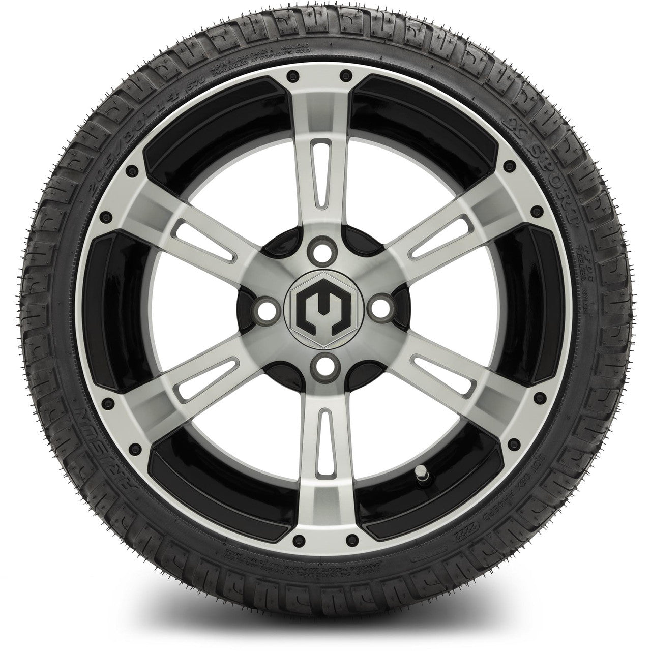 MODZ® 14" Ambush Machined Black - LowPro Street Tire and Wheels Combo