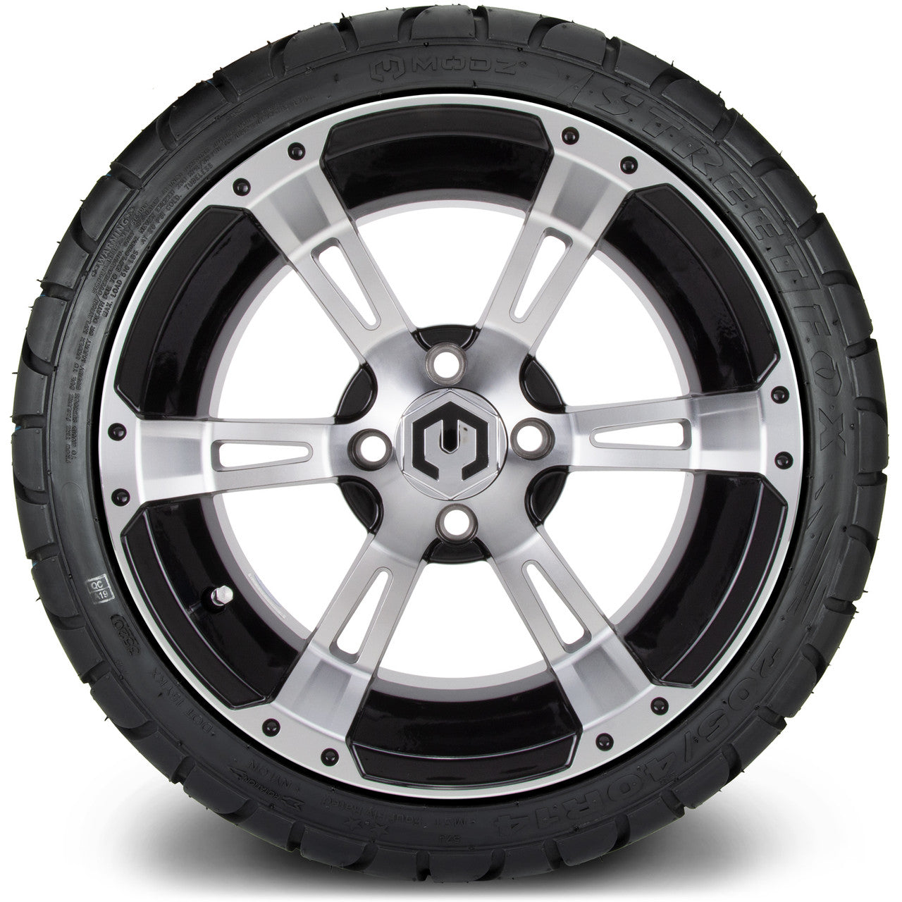 MODZ® 14" Ambush Machined Black - LowPro Street Tire and Wheels Combo