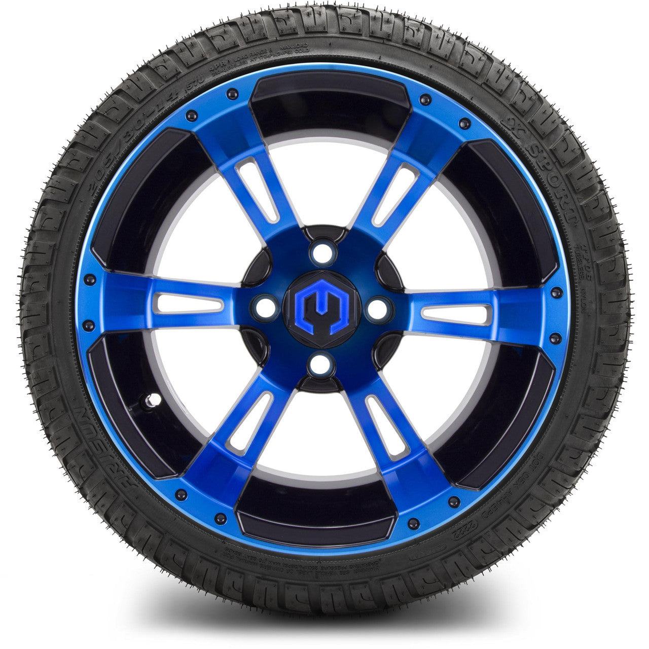 MODZ® 14" Ambush Blue and Black - Low Profile Tires and Wheels Combo