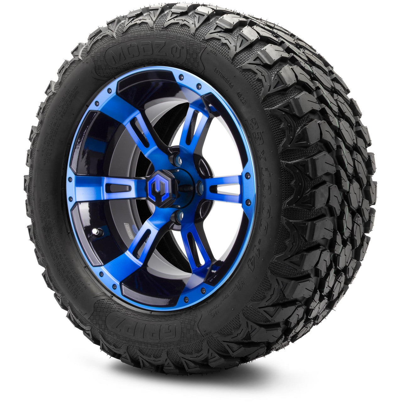 MODZ® 14" Ambush Blue and Black - Lifted Tires and Wheels Combo