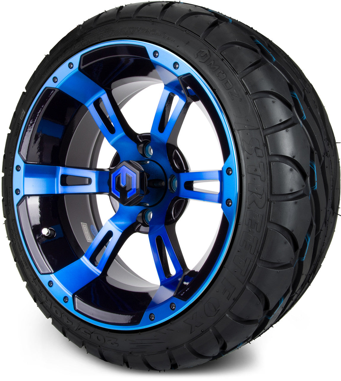 MODZ® 14" Ambush Blue and Black - Low Profile Tires and Wheels Combo