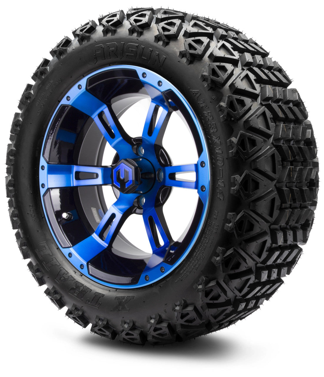 MODZ® 14" Ambush Blue and Black - Lifted Tires and Wheels Combo