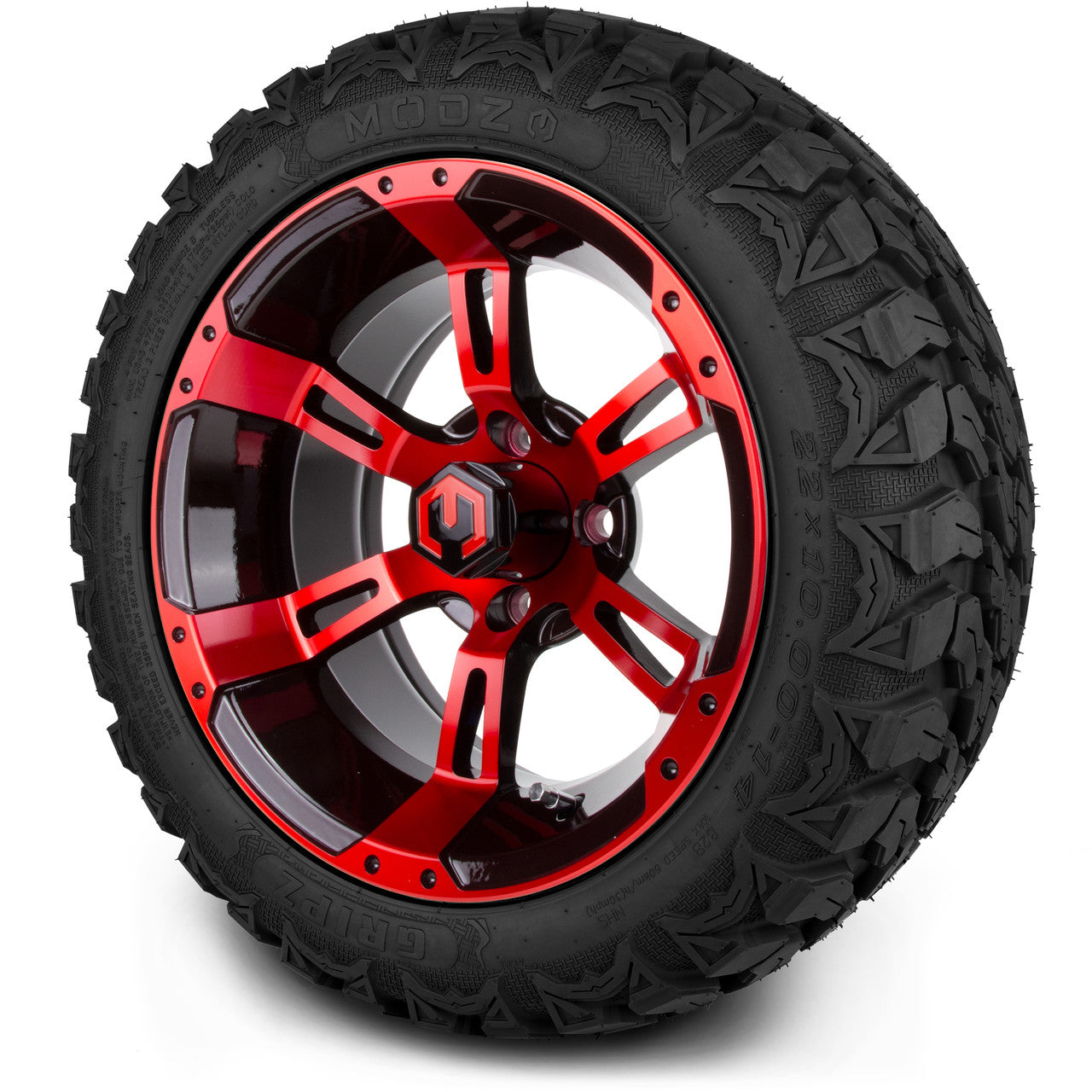 MODZ® 14" Ambush Red and Black - Lifted Tires and Wheels Combo