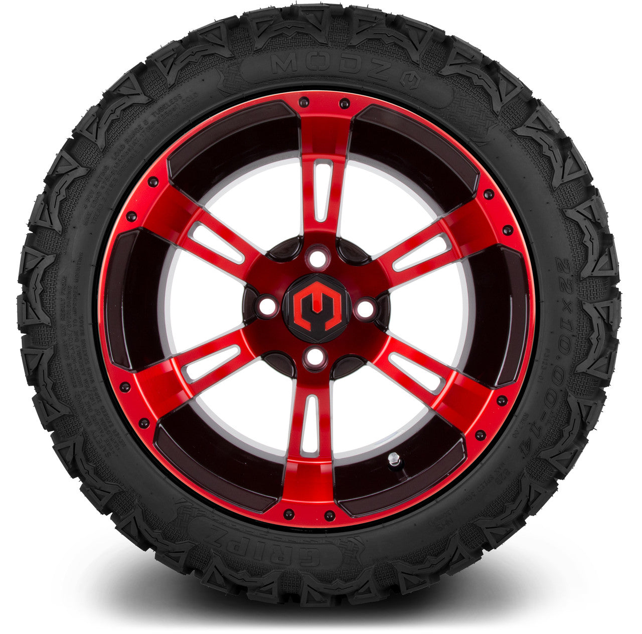 MODZ® 14" Ambush Red and Black - Lifted Tires and Wheels Combo