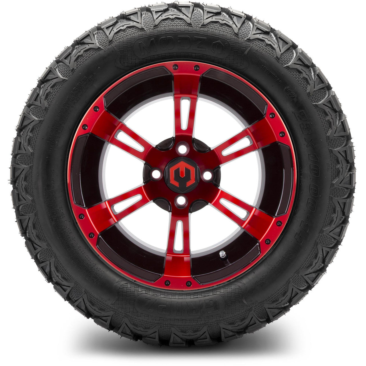 MODZ® 14" Ambush Red and Black - Lifted Tires and Wheels Combo