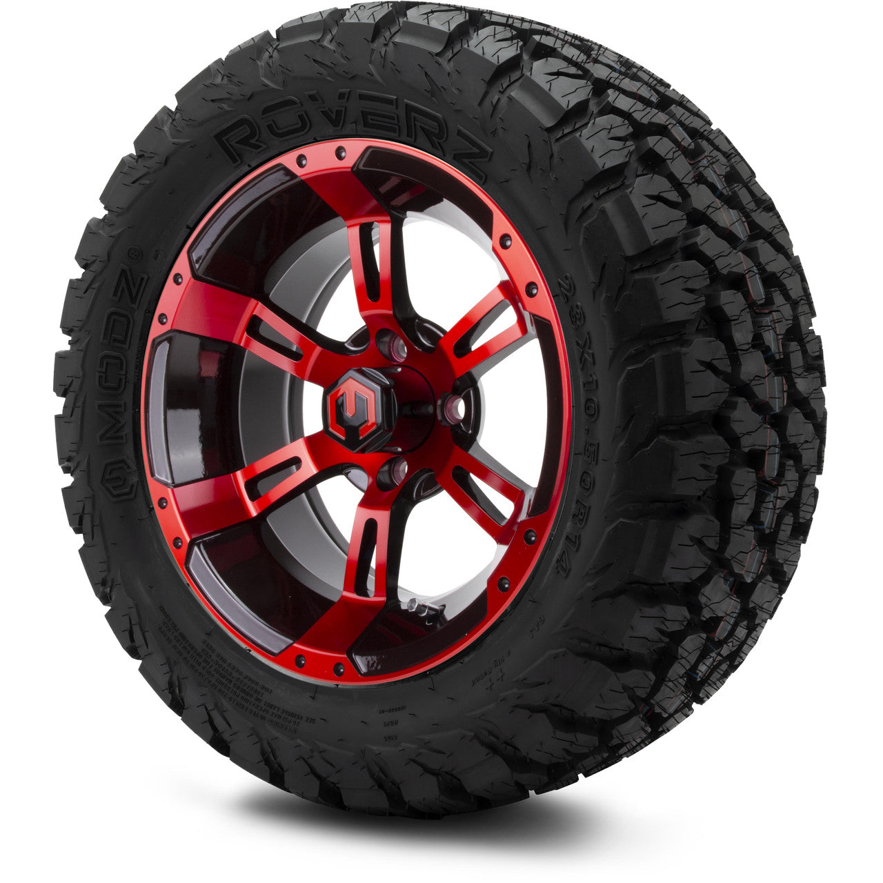 MODZ® 14" Ambush Red and Black - Lifted Tires and Wheels Combo