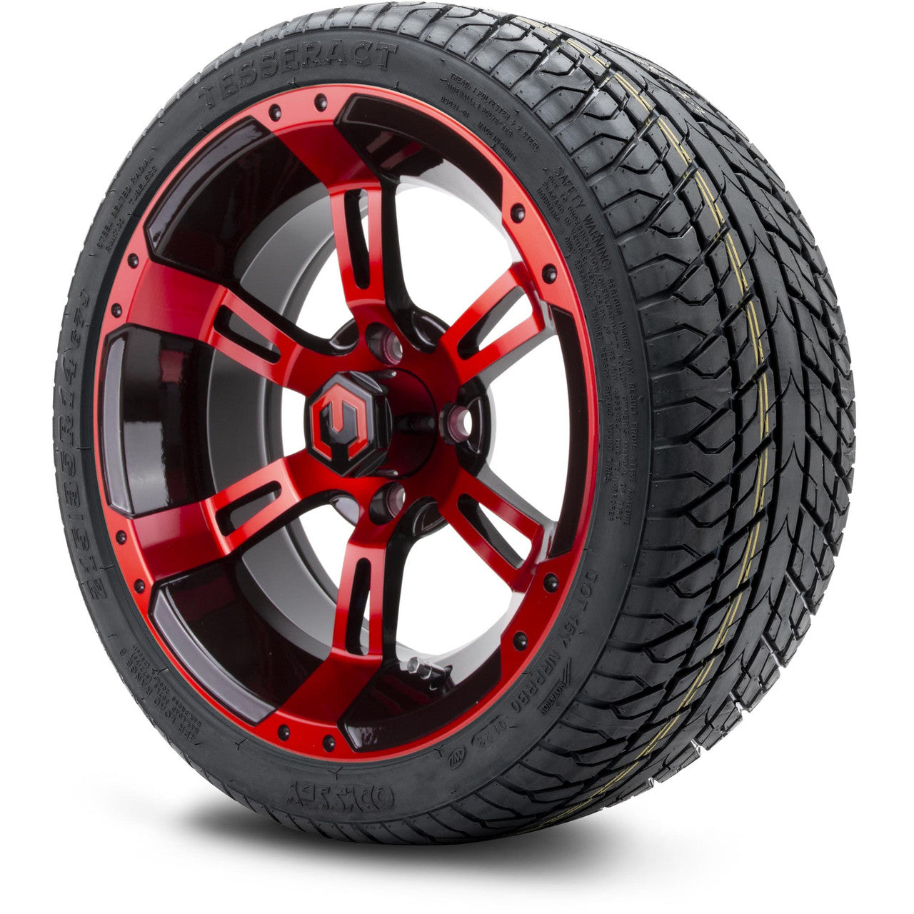 MODZ® 14" Ambush Red and Black - Low Profile Tires and Wheels Combo