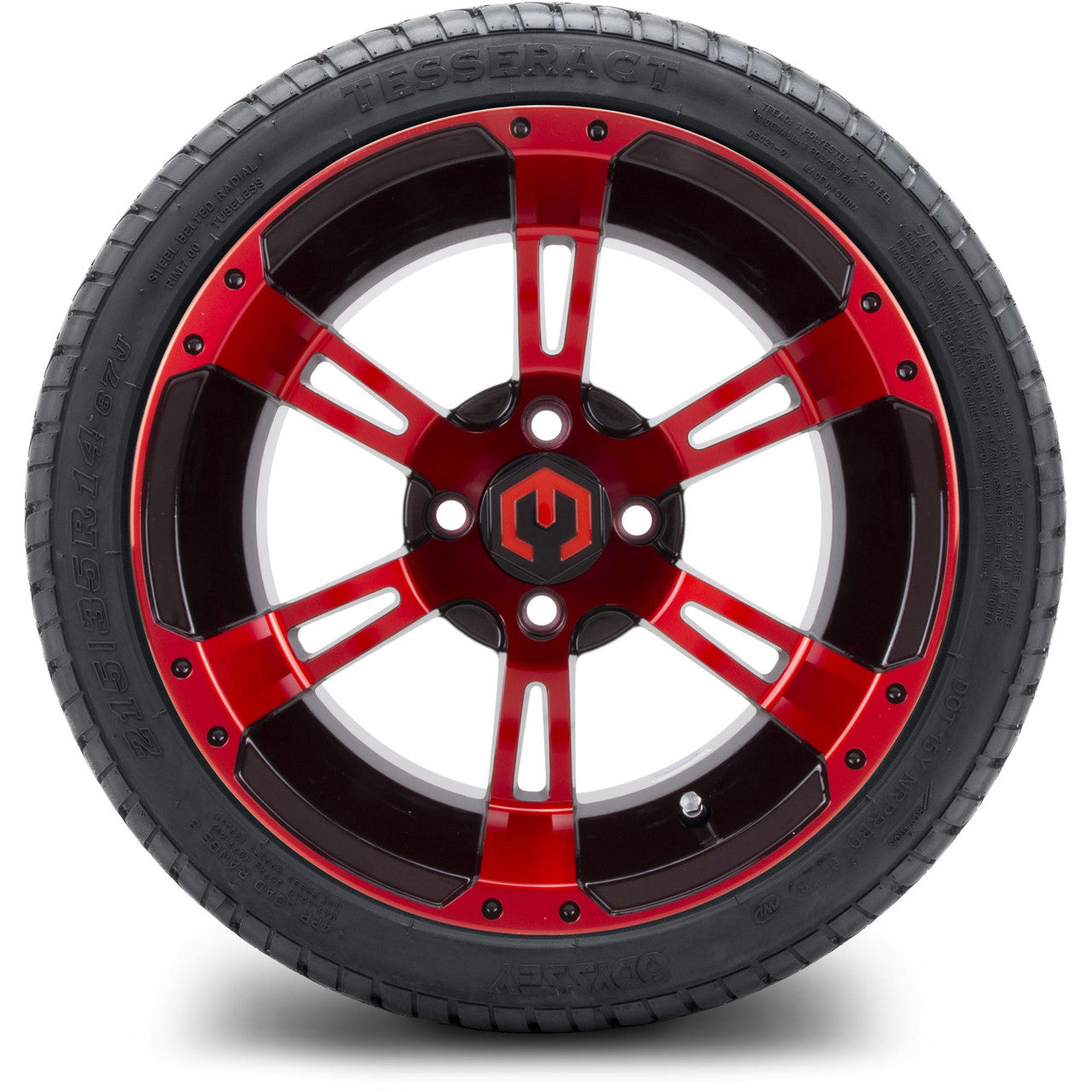 MODZ® 14" Ambush Red and Black - Low Profile Tires and Wheels Combo