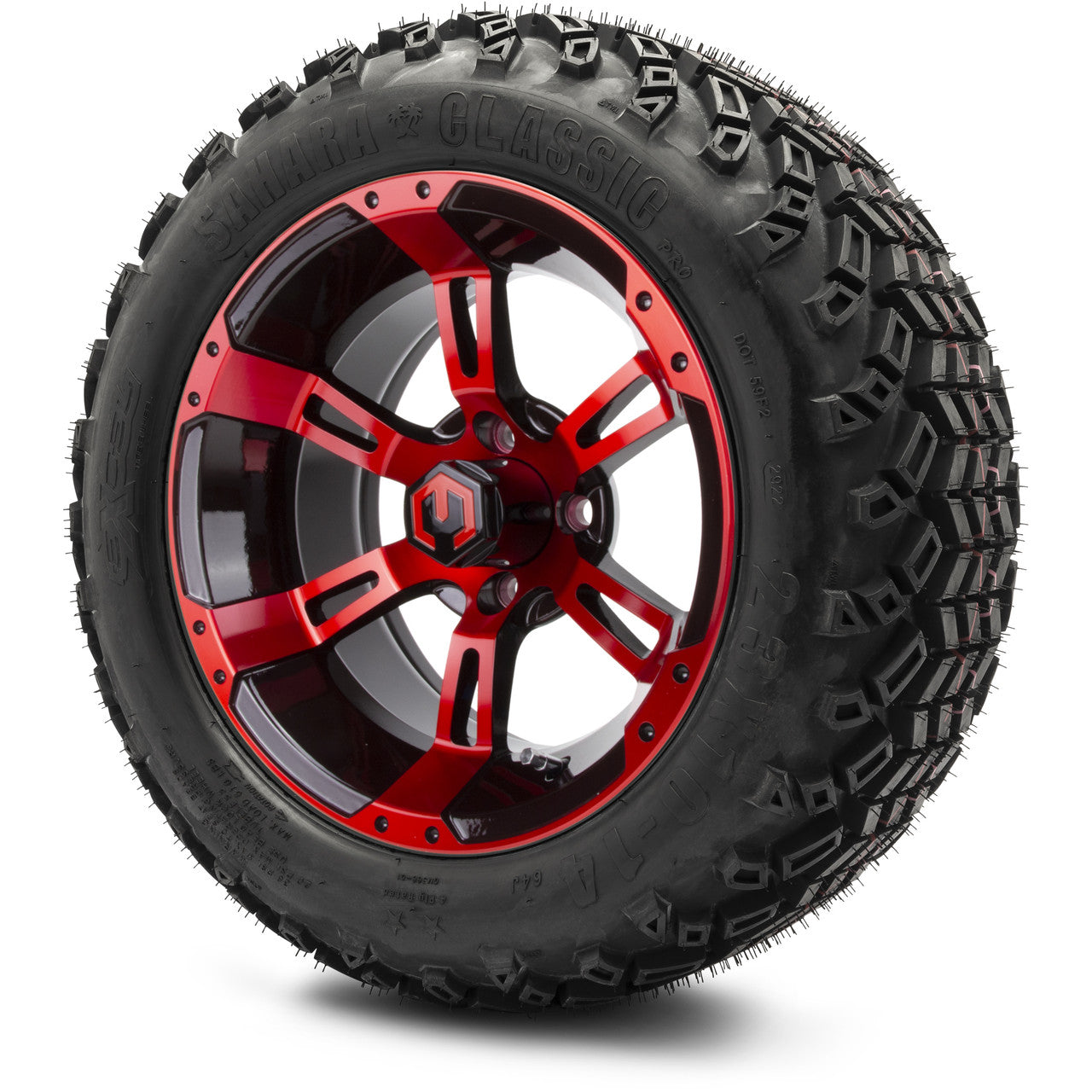 MODZ® 14" Ambush Red and Black - Lifted Tires and Wheels Combo