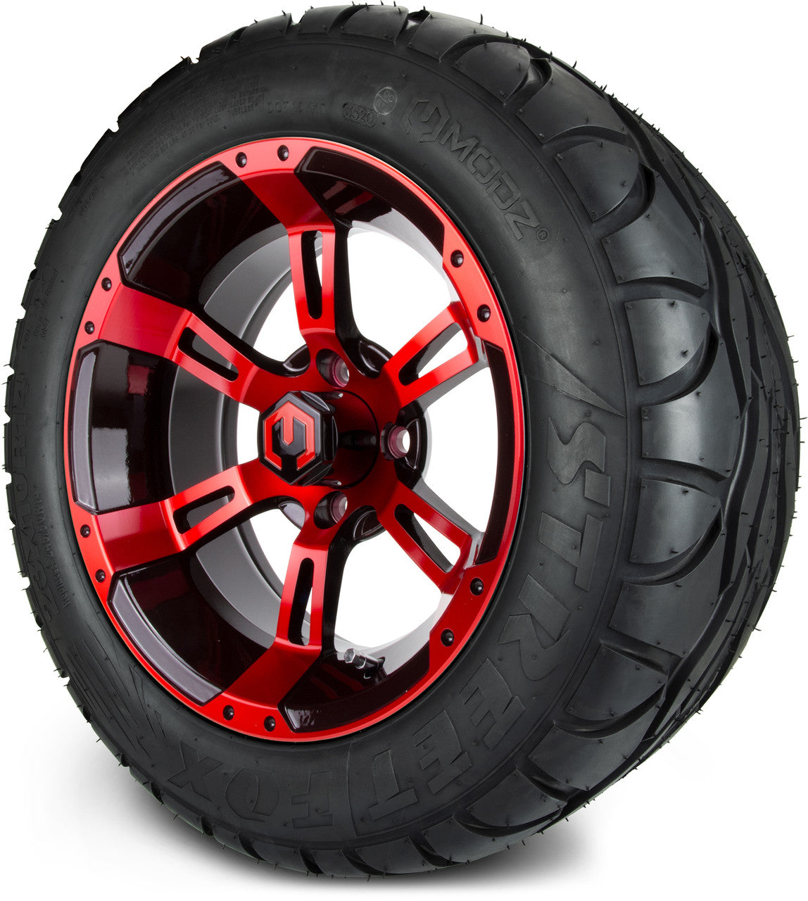 MODZ® 14" Ambush Red and Black - Lifted Tires and Wheels Combo
