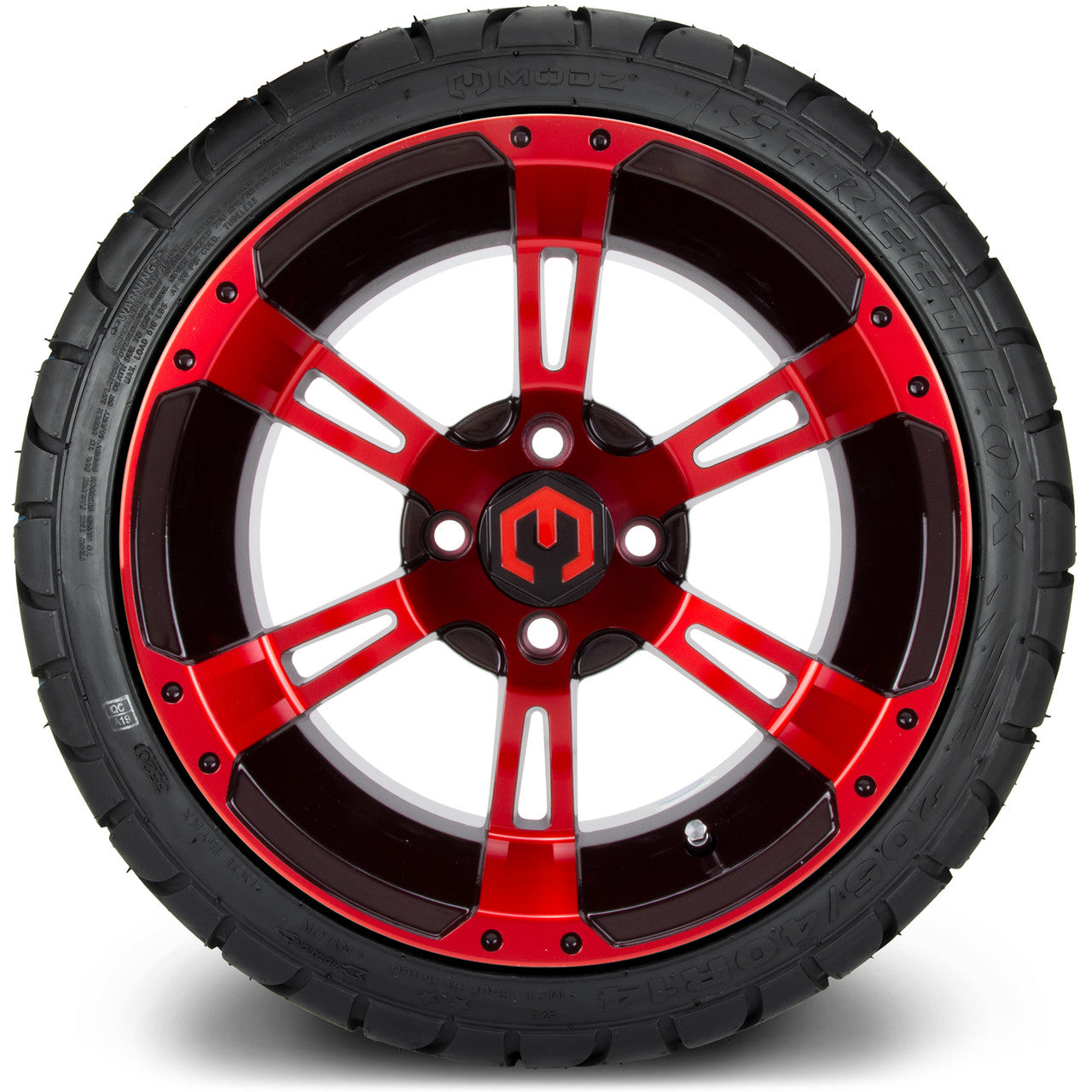 MODZ® 14" Ambush Red and Black - Low Profile Tires and Wheels Combo