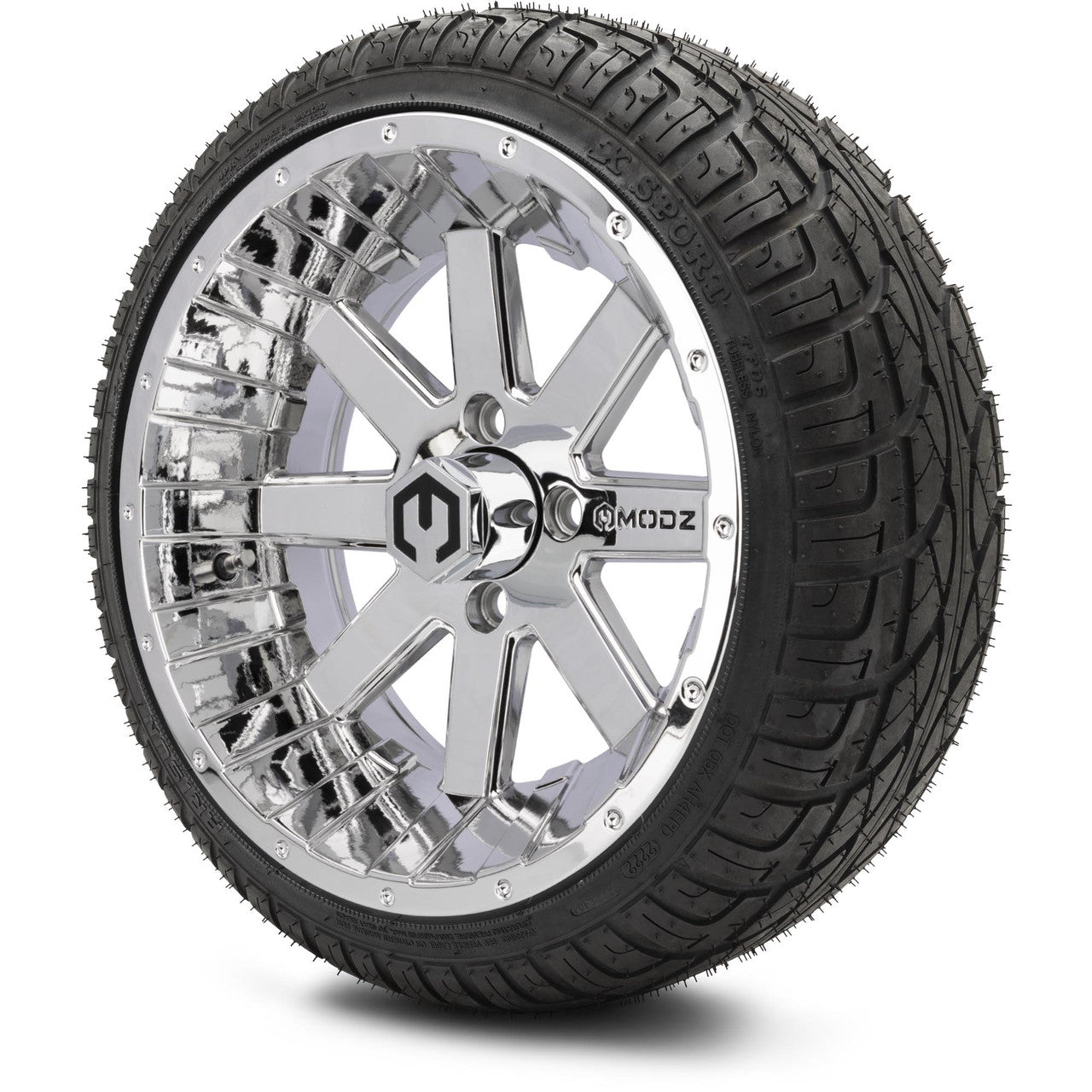 MODZ® 14" Assault Chrome - LowPro Street Tire and Wheels Combo