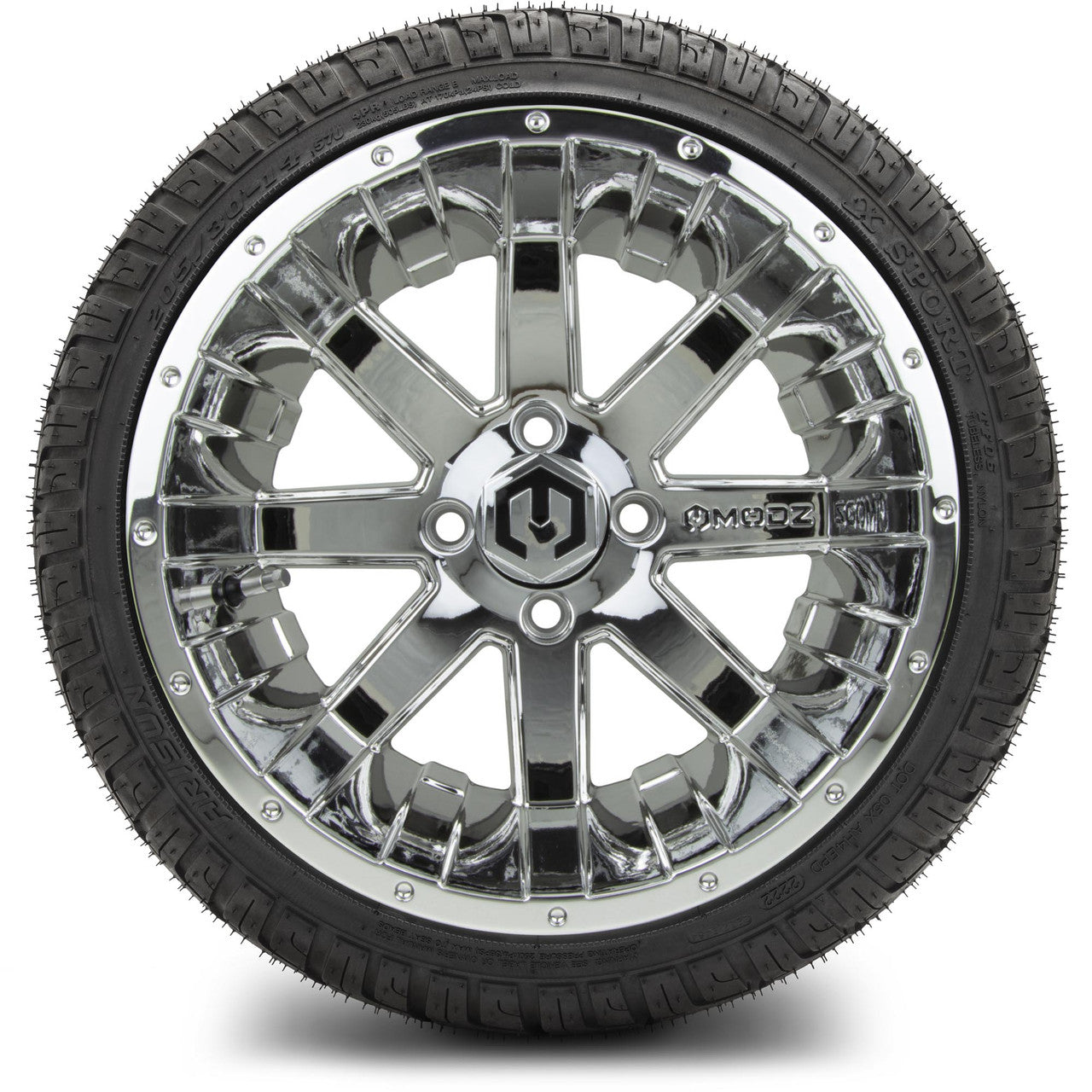 MODZ® 14" Assault Chrome - LowPro Street Tire and Wheels Combo