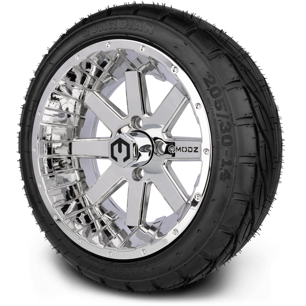 MODZ® 14" Assault Chrome - LowPro Street Tire and Wheels Combo