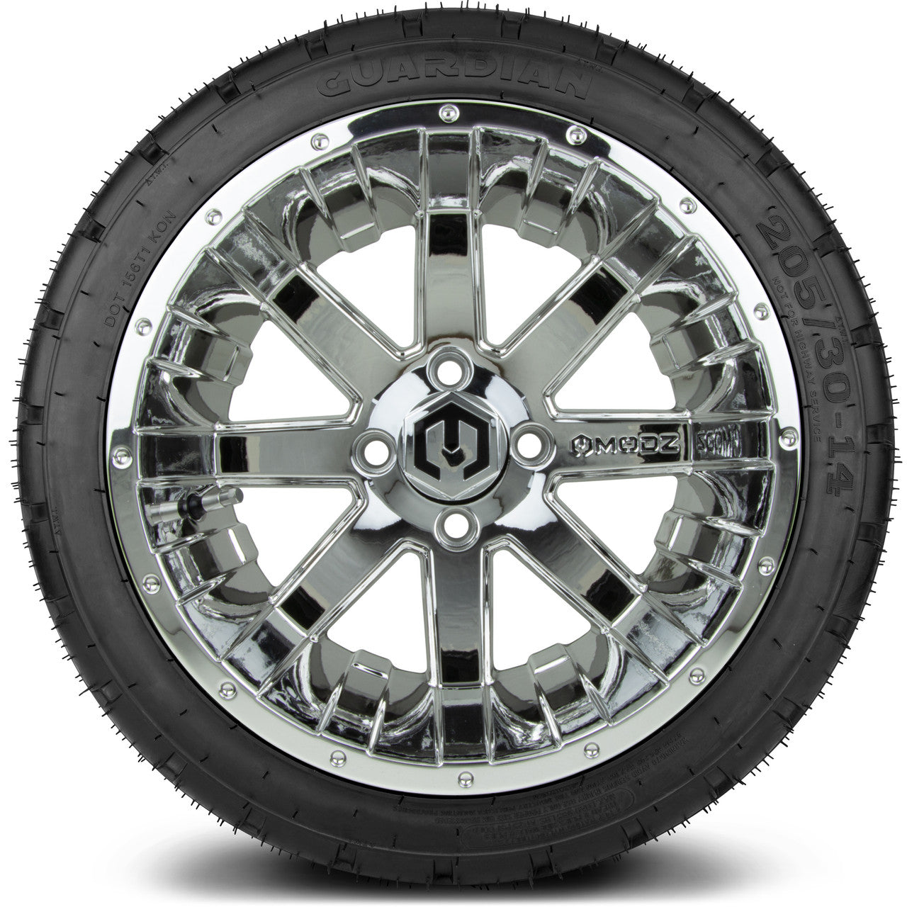 MODZ® 14" Assault Chrome - LowPro Street Tire and Wheels Combo