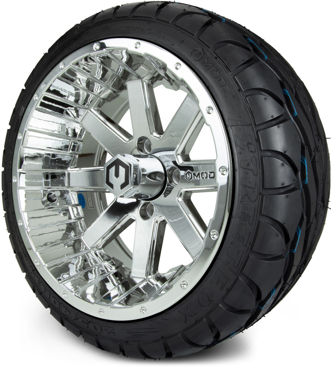 MODZ® 14" Assault Chrome - LowPro Street Tire and Wheels Combo