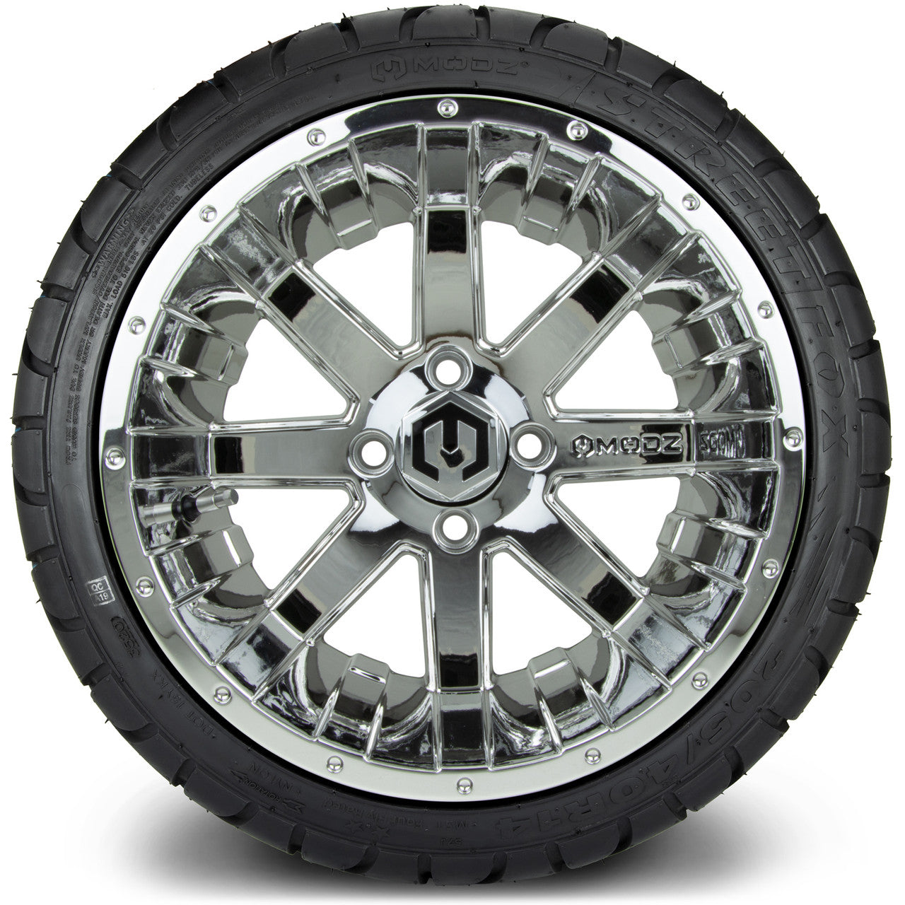 MODZ® 14" Assault Chrome - LowPro Street Tire and Wheels Combo