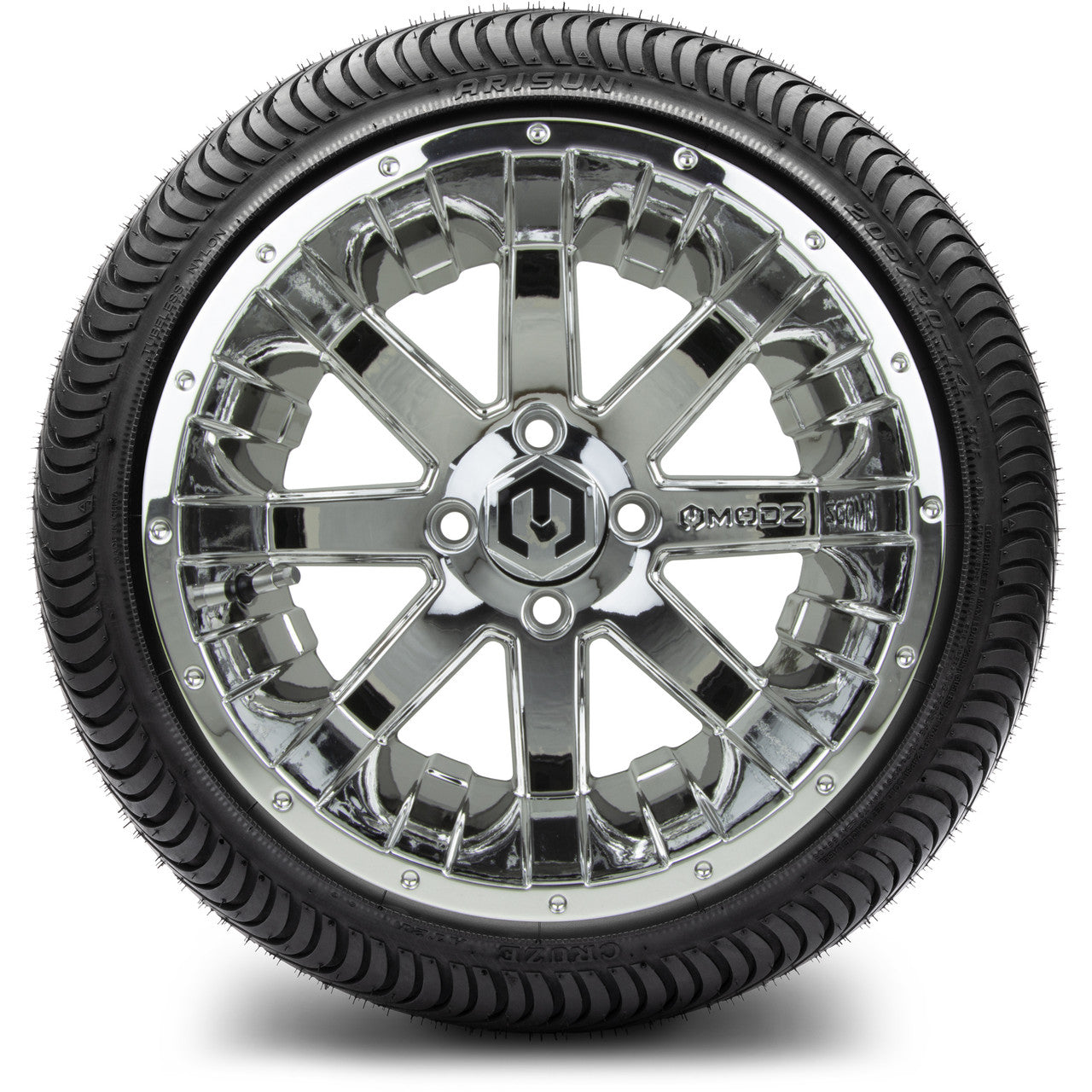 MODZ® 14" Assault Chrome - LowPro Street Tire and Wheels Combo