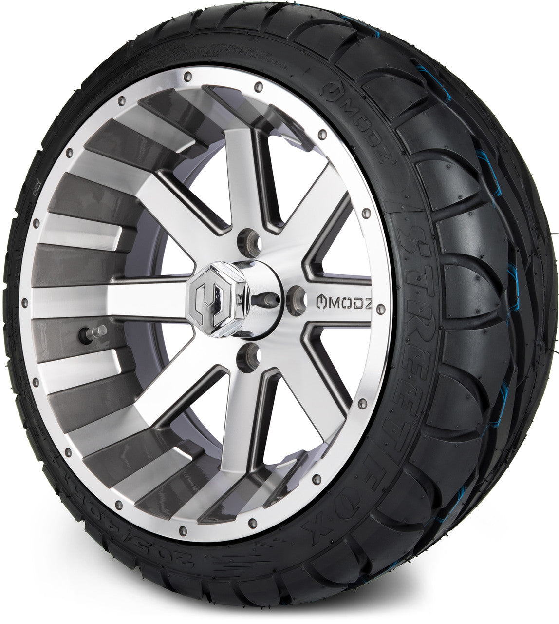 MODZ® 14" Assault Machined Gunmetal - LowPro Street Tire and Wheels Combo
