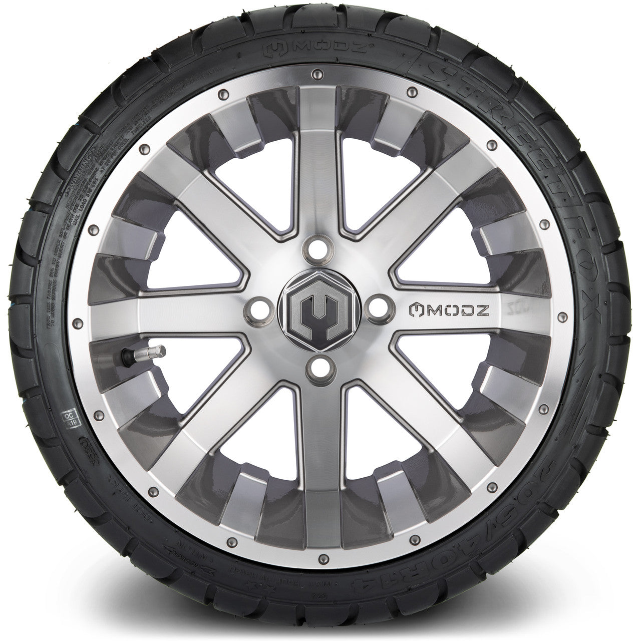 MODZ® 14" Assault Machined Gunmetal - LowPro Street Tire and Wheels Combo