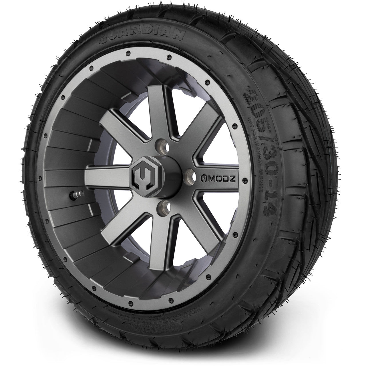 MODZ® 14" Assault Gunmetal - LowPro Street Tire and Wheels Combo