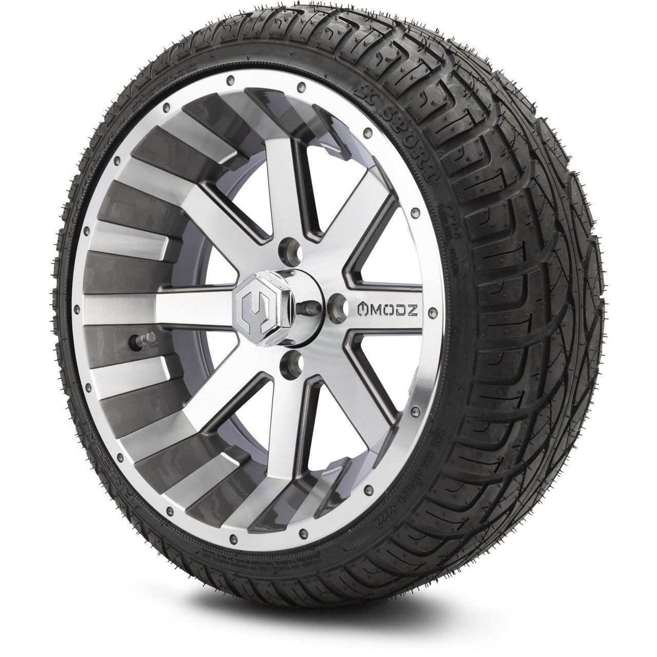 MODZ® 14" Assault Machined Gunmetal - LowPro Street Tire and Wheels Combo