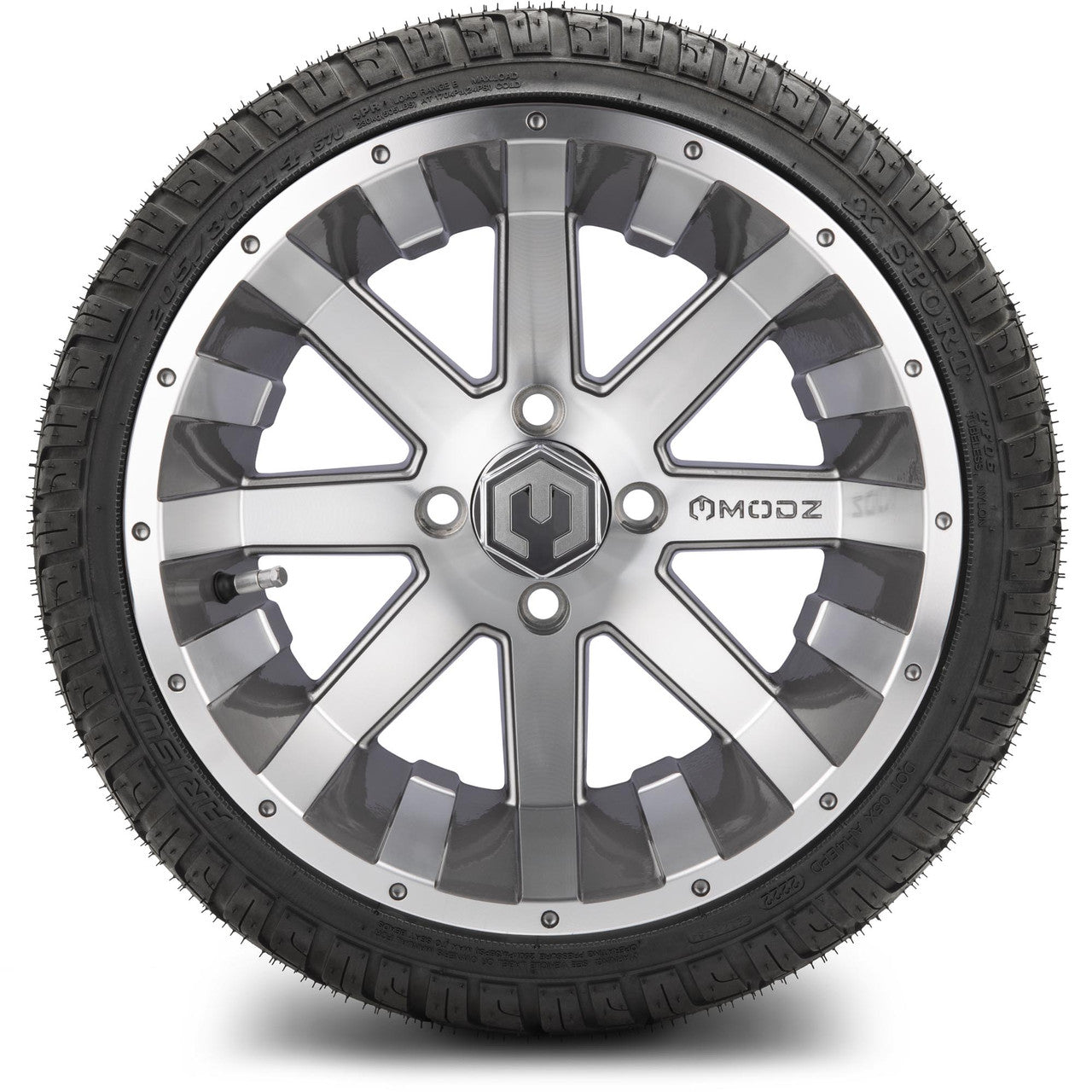 MODZ® 14" Assault Machined Gunmetal - LowPro Street Tire and Wheels Combo