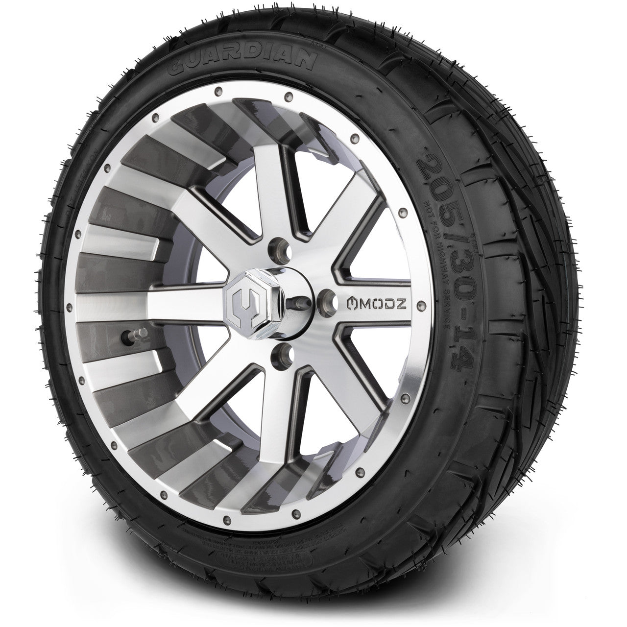 MODZ® 14" Assault Machined Gunmetal - LowPro Street Tire and Wheels Combo