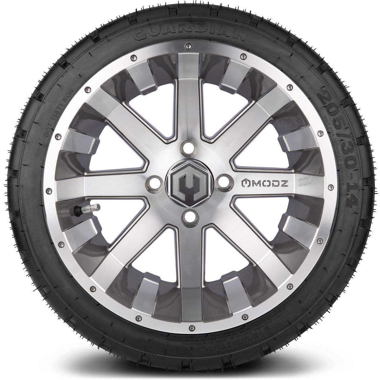 MODZ® 14" Assault Machined Gunmetal - LowPro Street Tire and Wheels Combo