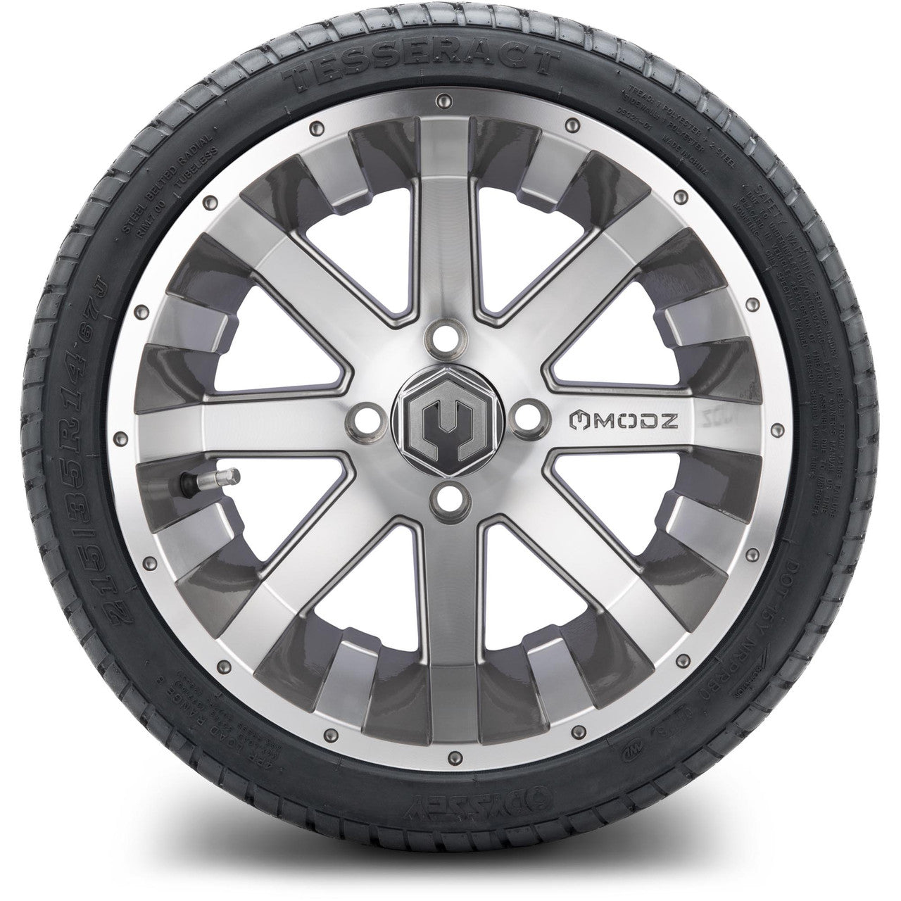 MODZ® 14" Assault Machined Gunmetal - LowPro Street Tire and Wheels Combo