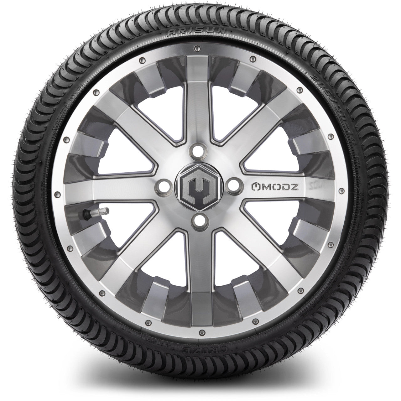 MODZ® 14" Assault Machined Gunmetal - LowPro Street Tire and Wheels Combo