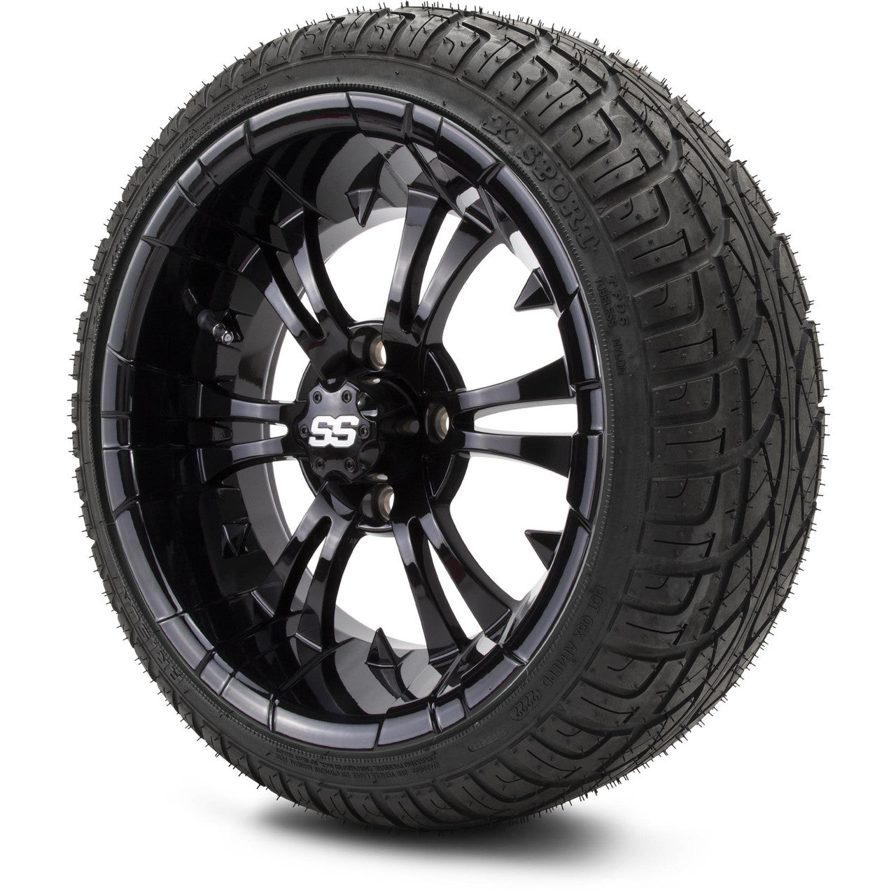 MODZ® 14" Vampire Glossy Black - Low Profile Tires and Wheels Combo
