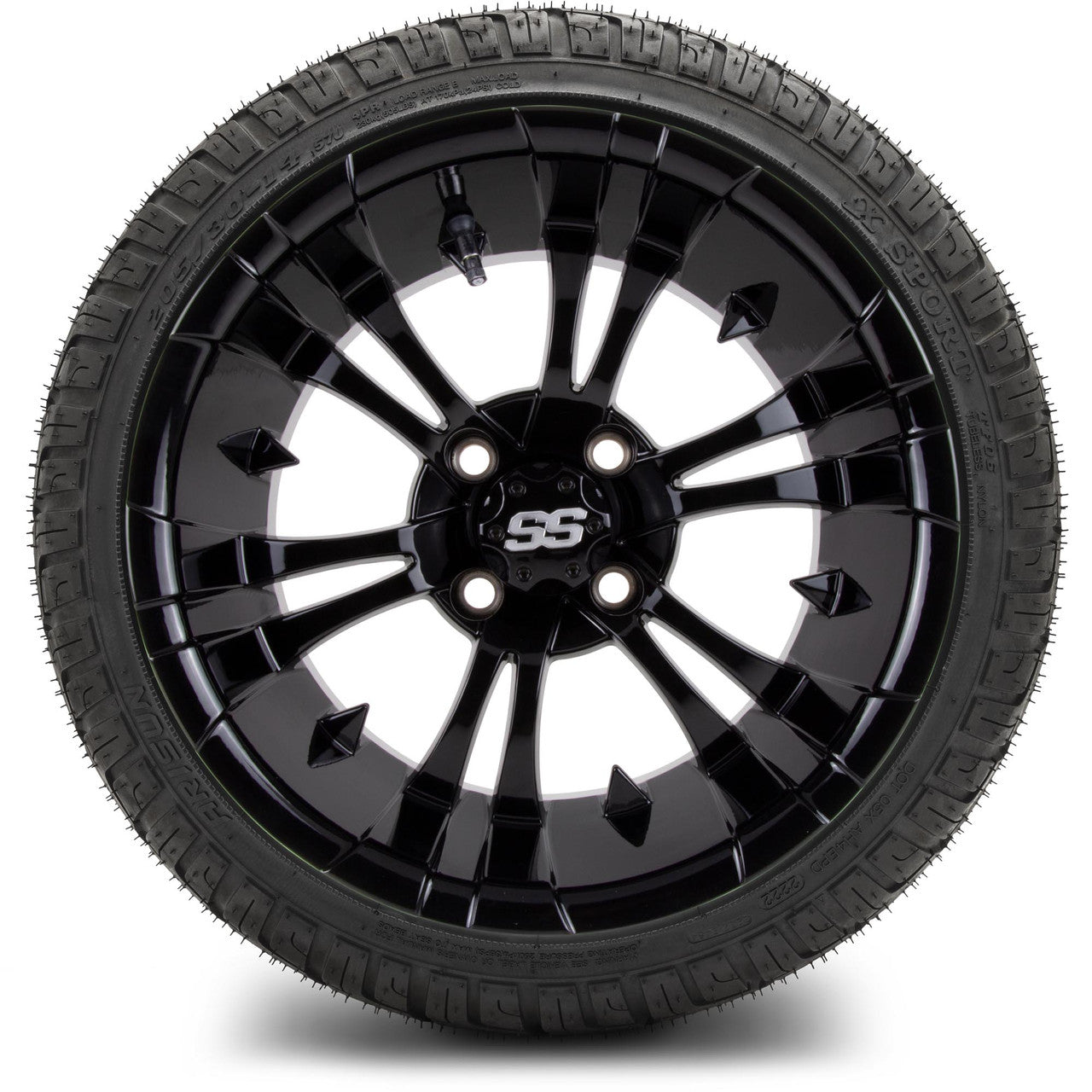 MODZ® 14" Vampire Glossy Black - Low Profile Tires and Wheels Combo