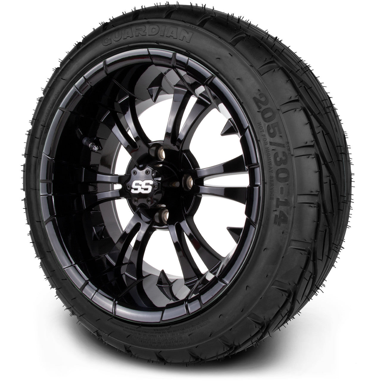 MODZ® 14" Vampire Glossy Black - Low Profile Tires and Wheels Combo