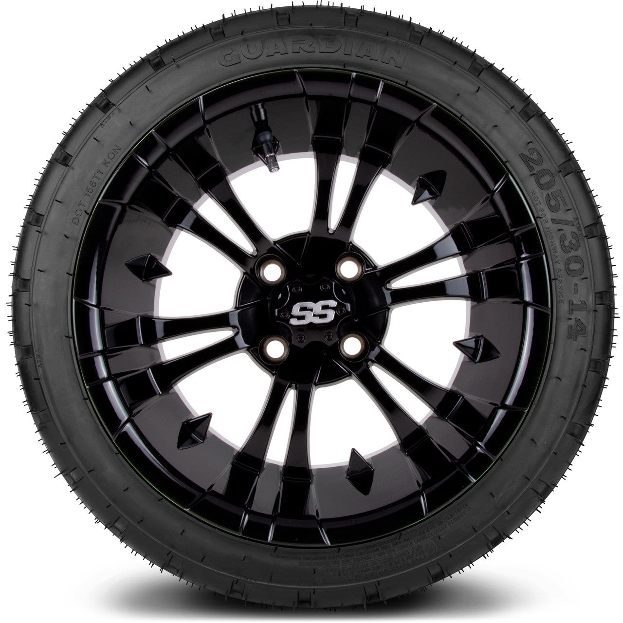 MODZ® 14" Vampire Glossy Black - Low Profile Tires and Wheels Combo