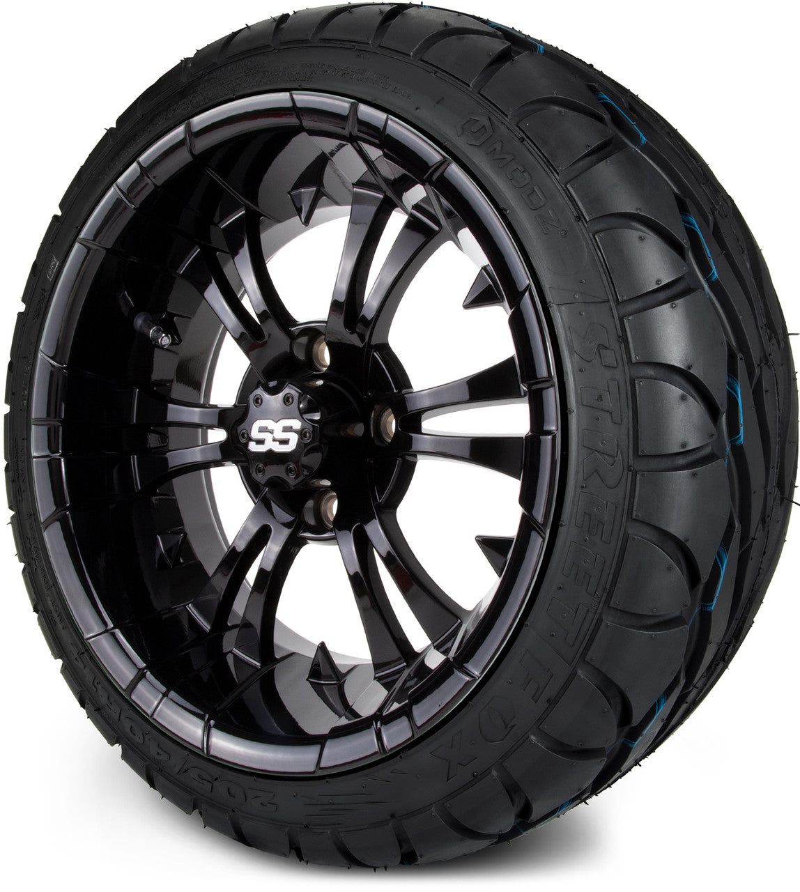 MODZ® 14" Vampire Glossy Black - Low Profile Tires and Wheels Combo