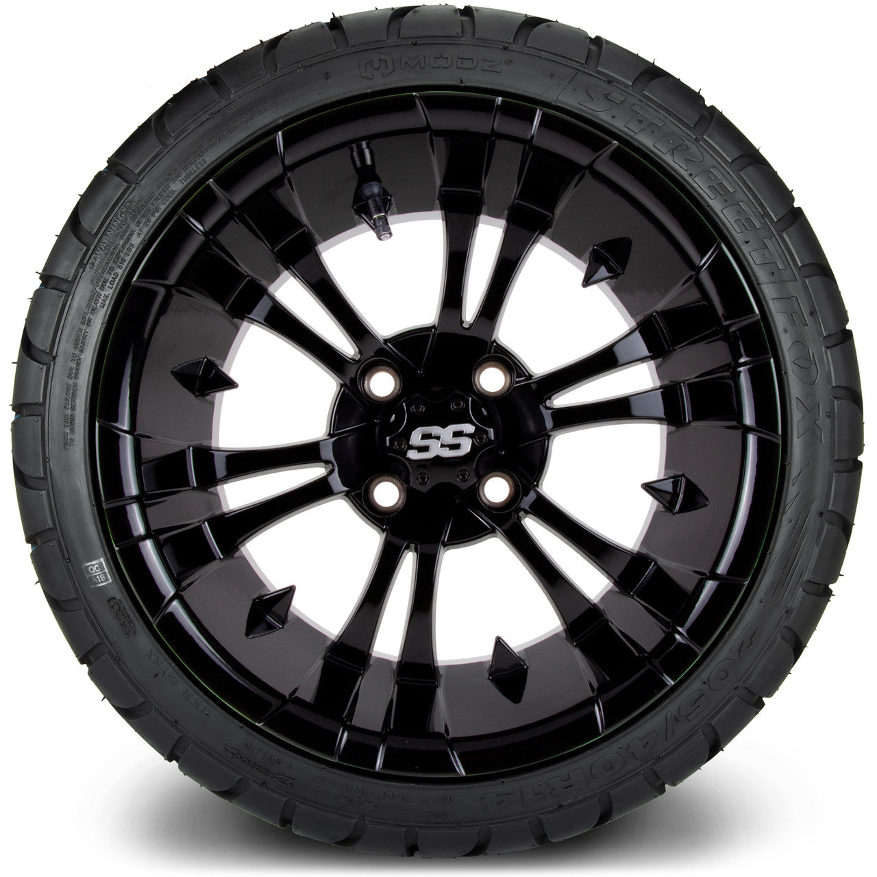 MODZ® 14" Vampire Glossy Black - Low Profile Tires and Wheels Combo