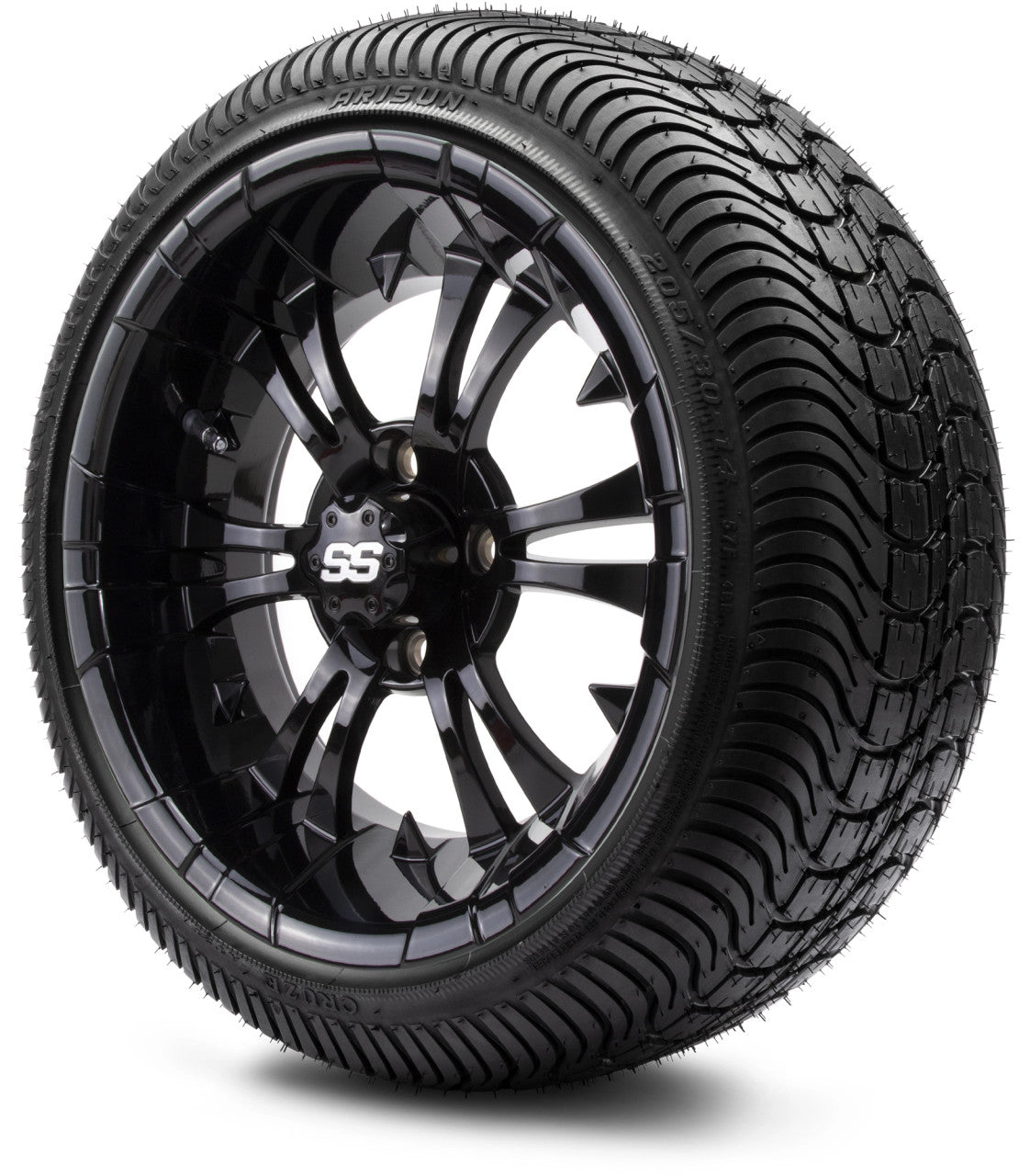 MODZ® 14" Vampire Glossy Black - Low Profile Tires and Wheels Combo