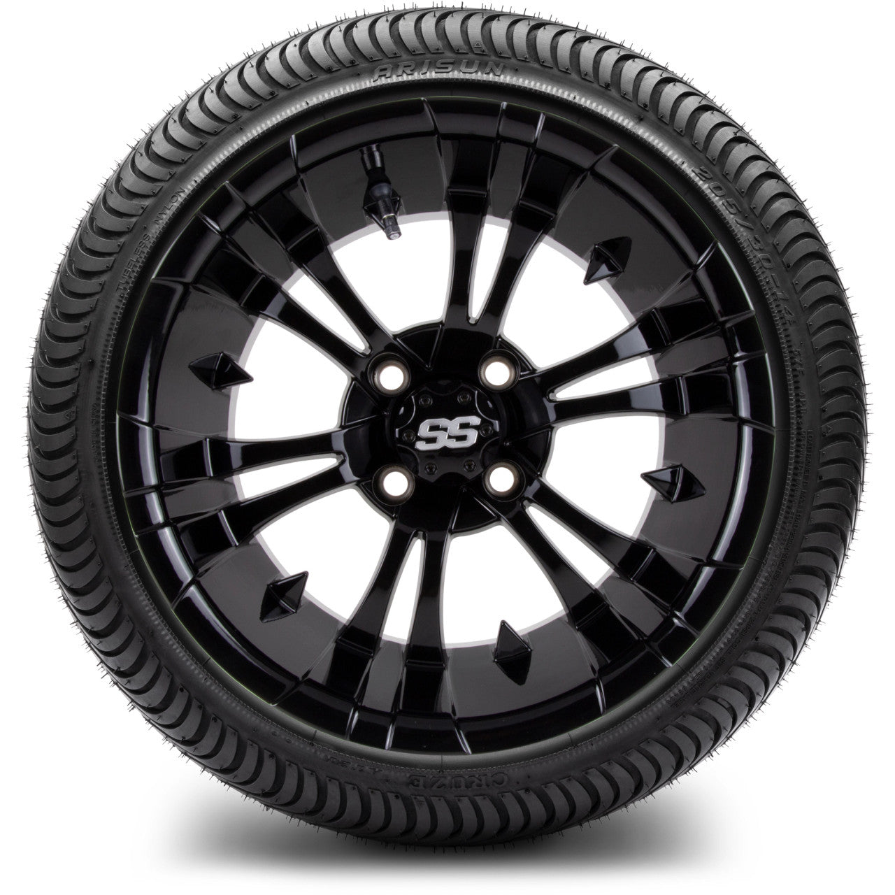 MODZ® 14" Vampire Glossy Black - Low Profile Tires and Wheels Combo