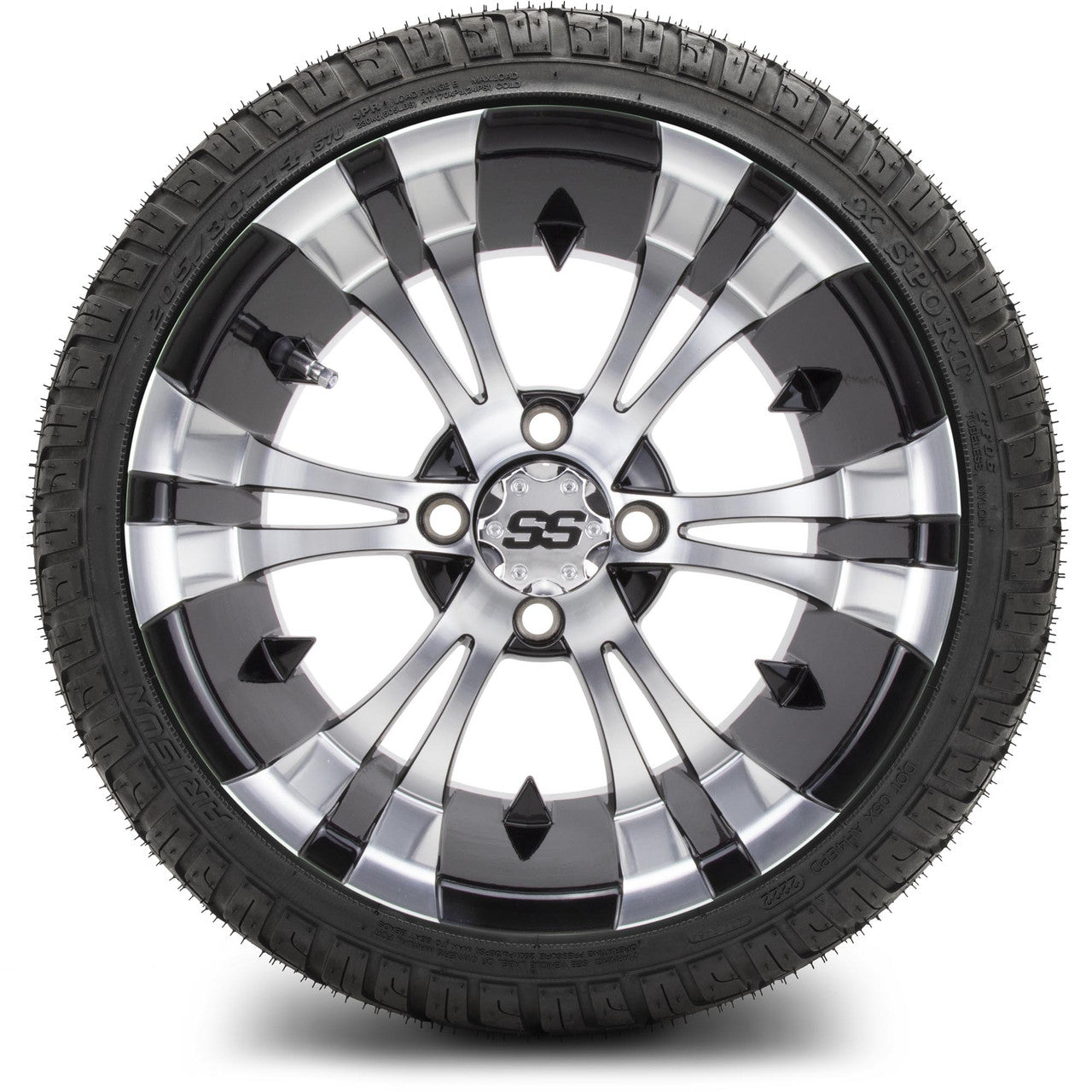 MODZ® 14" Vampire Machined Black Low Profile Tire and Wheel Combo