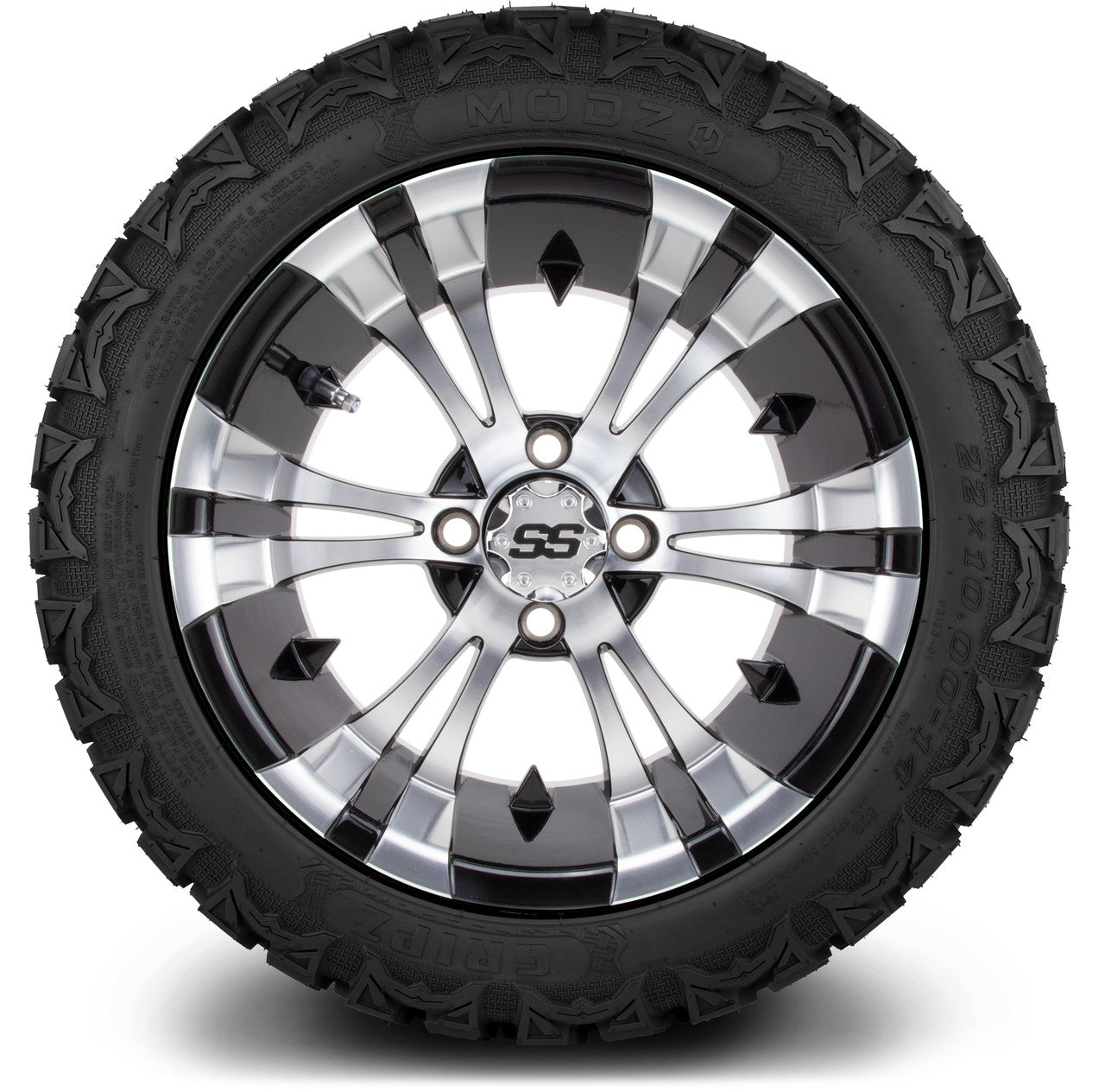 MODZ® 14" Vampire Machined Black Lifted Tire and Wheel Combo