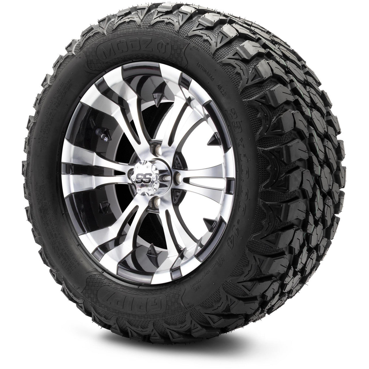 MODZ® 14" Vampire Machined Black Lifted Tire and Wheel Combo