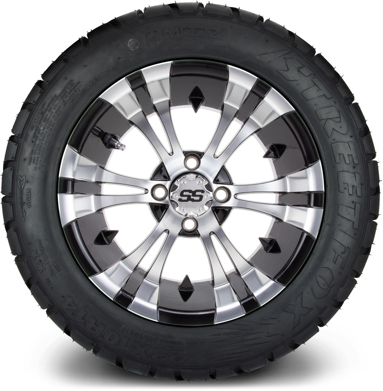 MODZ® 14" Vampire Machined Black Lifted Tire and Wheel Combo