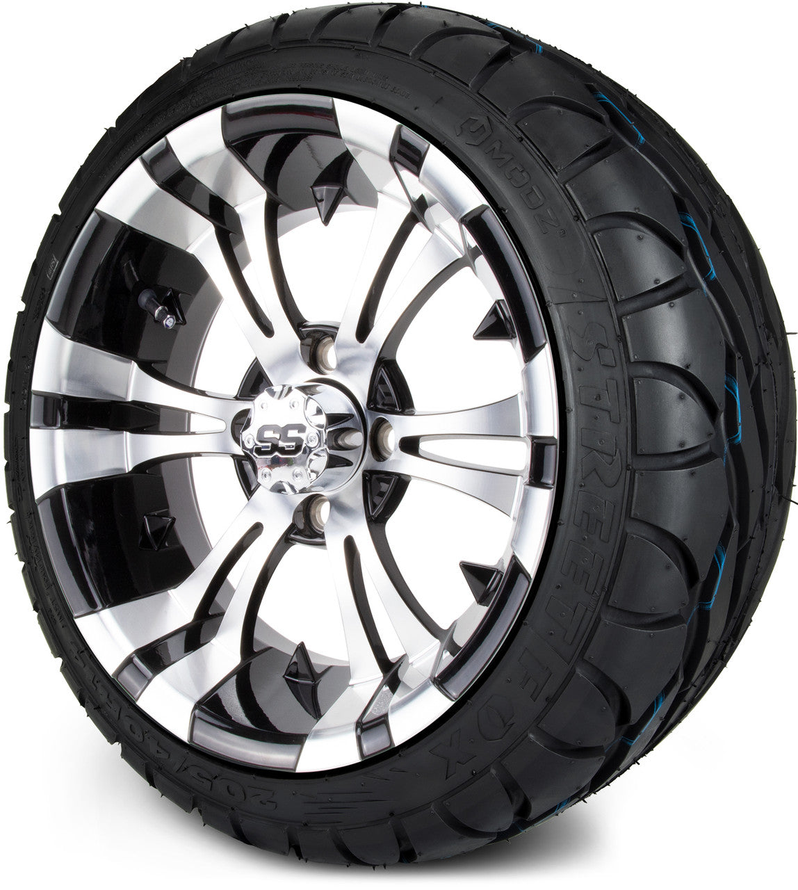 MODZ® 14" Vampire Machined Black Low Profile Tire and Wheel Combo