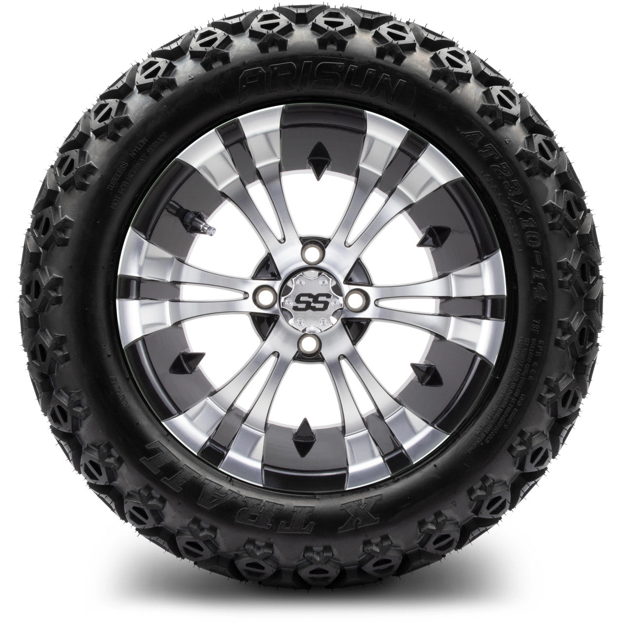 MODZ® 14" Vampire Machined Black Lifted Tire and Wheel Combo