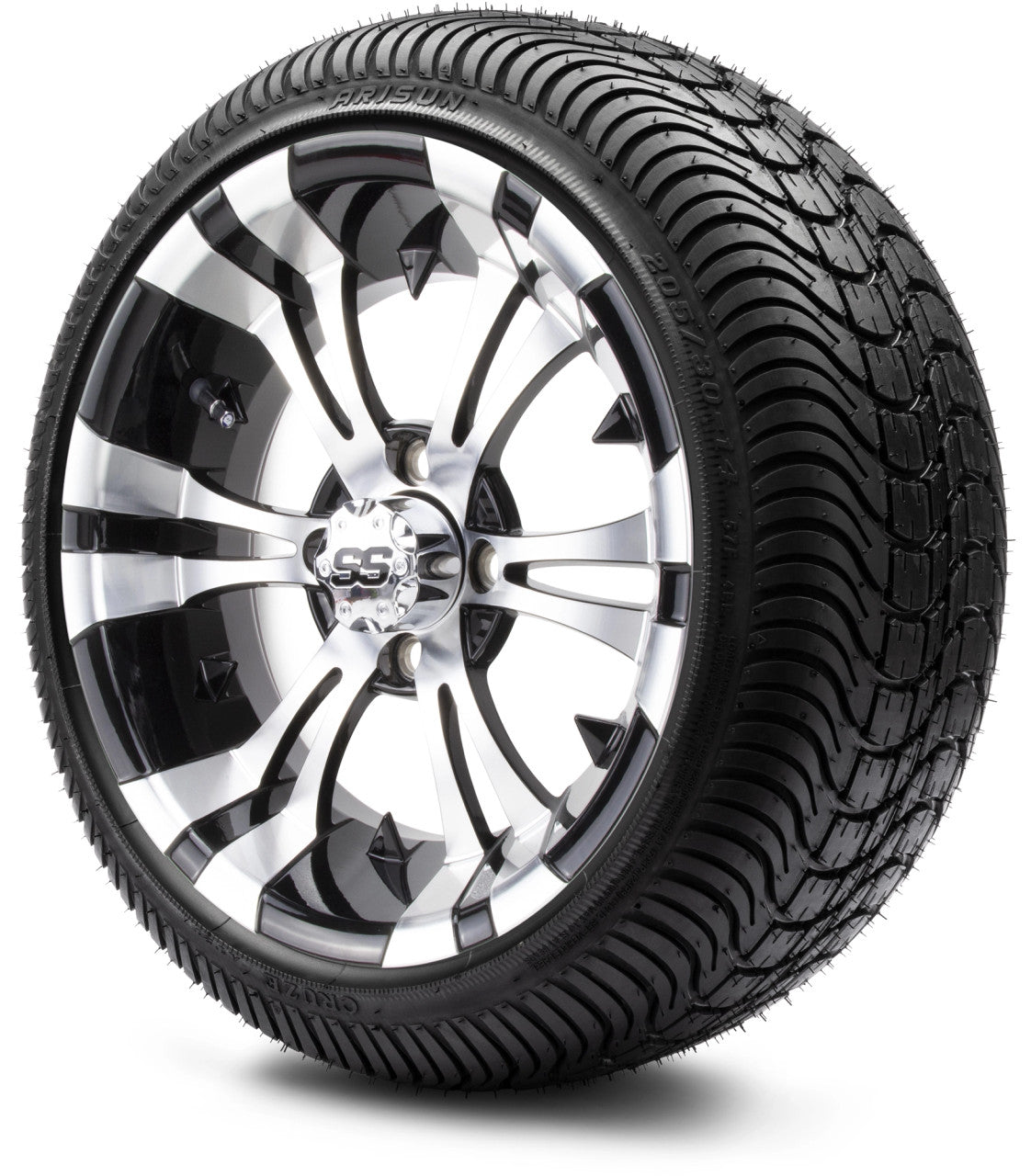 MODZ® 14" Vampire Machined Black Low Profile Tire and Wheel Combo