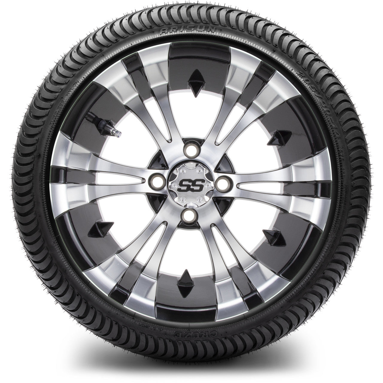 MODZ® 14" Vampire Machined Black Low Profile Tire and Wheel Combo