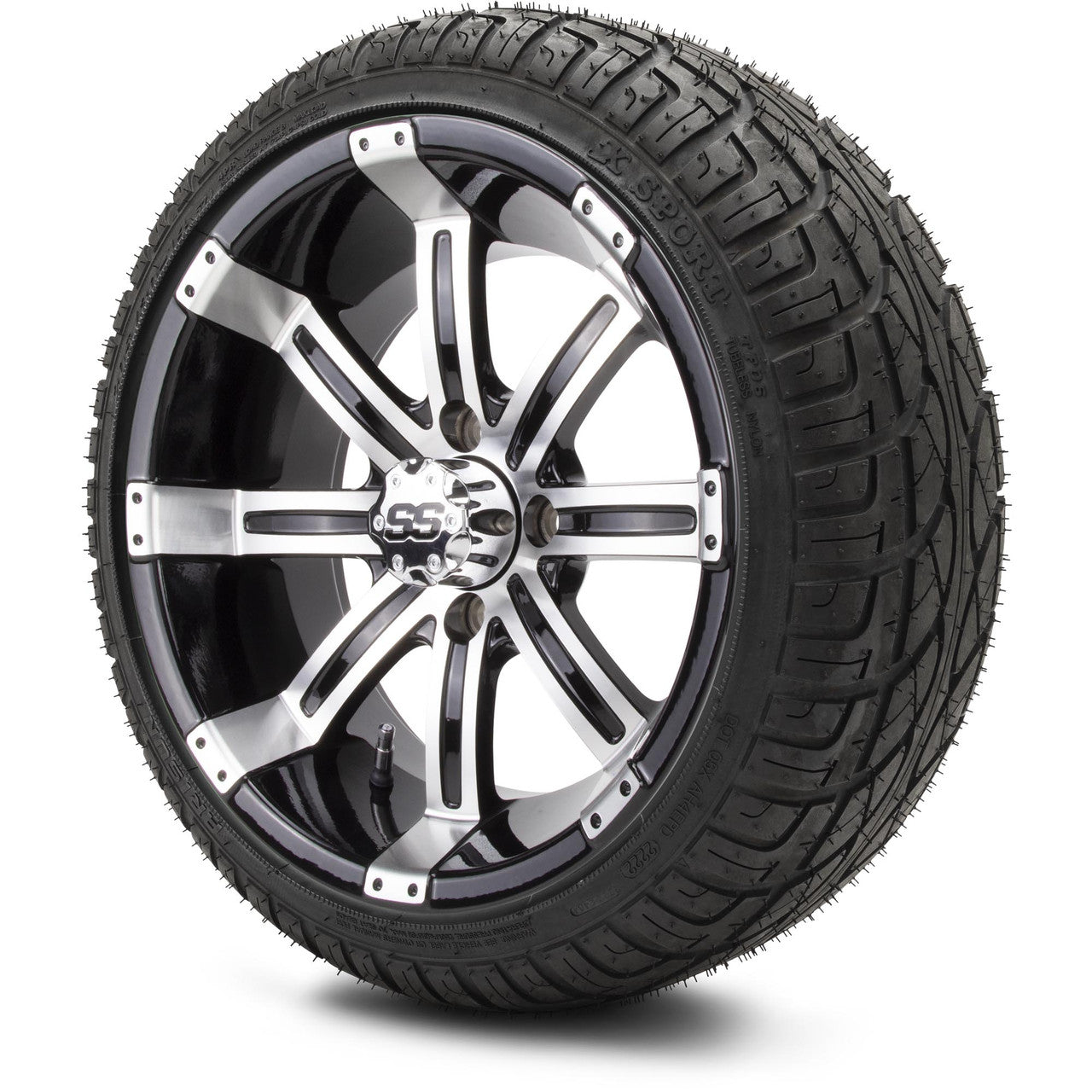 MODZ® 14" Tempest Machined Black Low Profile Tire and Wheel Combo